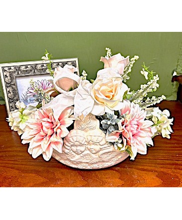 Angelic Basket Silk Arrangement in Brenham, TX | Sunny Day Blossoms Design Studio Angelic Basket Silk Arrangement in Brenham, TX | Sunny Day Blossoms Design Studio