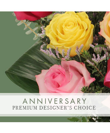 Anniversary Arrangement Premium Designer's Choice in Kings Mountain, NC | FLOWERS BY THE FALLS