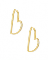 Ansley Heart Hoop Earrings In Gold