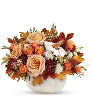 Antique Autumn in White Pumpkin Luscious Muted Colors, May Vary From Those Shown
