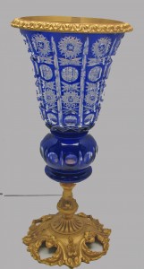 Vintage Blue Crystal  Vase