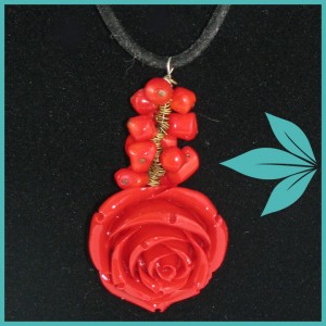 Antique Rose Necklace (Red) Jewellery