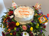 Any Occasion Deluxe Celebration Cake FLOWERS & CAKE!