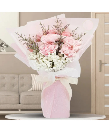Appreciation Pink Carnation wrapping Bouquet