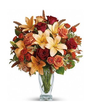 apricot kisses fall tone lilies and roses