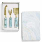 Aqua Swirl Cheese Knives Gift