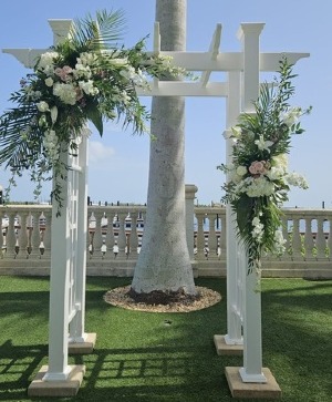 Square Shaped wedding arch By Enchanted Florist