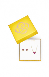 Ari Heart Necklace & Earrings Gift Set 