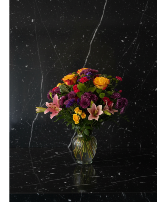 Arrangement of roses and lilies 