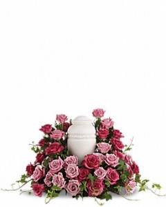 Arrangement for Urn with Roses Funeral Flowers