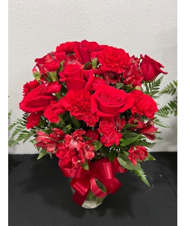 Arrangement in Red  in Highlands, TX | Alma's Flowers
