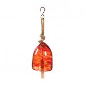Art Glass Speckle Red Bell Chime 