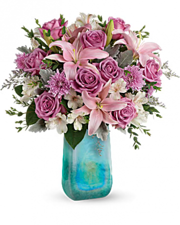Art Glass Treasure Bouquet Fresh Arrangement