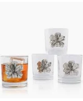 Arthur Court Set of 4 Magnolia Glasses 