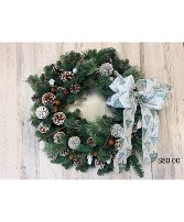 Artifical Frosty Christmas Wreath 