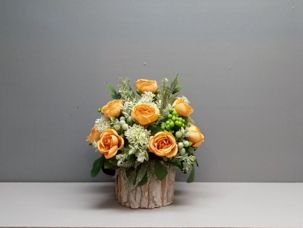 (ARTIFICIAL) Birchwood and roses Silk arrangement 