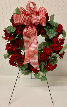 Artificial Cemetery Wreath-Red 