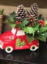 Artificial Christmas in Ceramic Truck Christmas