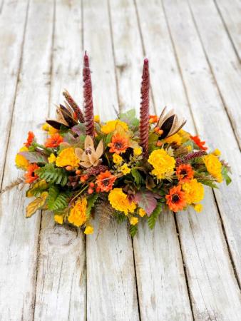 Artificial Fall Centerpiece with Taper Candles