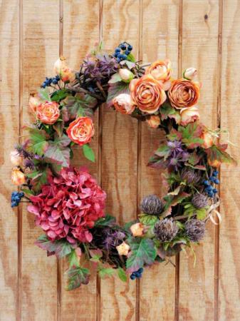 Artificial Fall Wreath with Muted Colors 