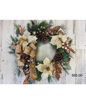 Artificial Golden Christmas Wreath 