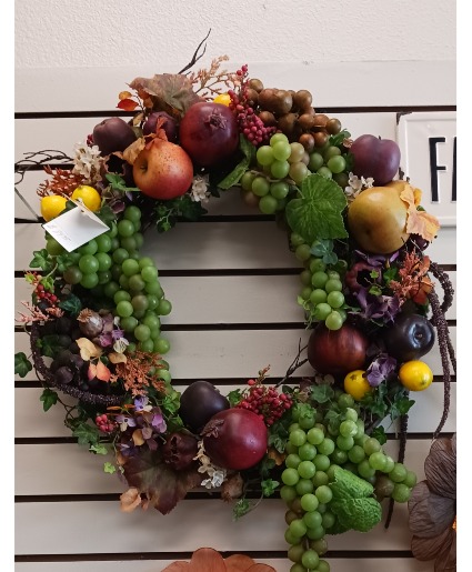 Artificial Harvest Fruit  Wreath