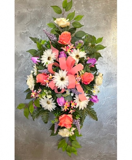 Artificial Peach & Lavender Spray