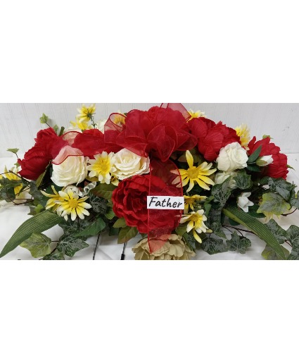Artificial Peony Cemetery Gravestone Topper