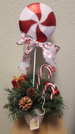 Artificial Peppermint Lollipop Topiary - small