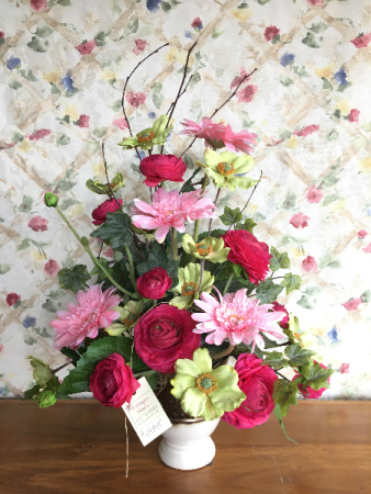 Artificial Pink Flowers Silk Arrangement