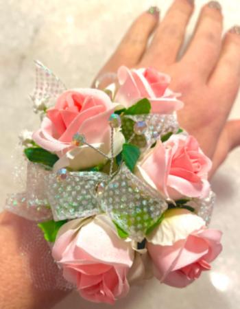 Artificial Pretty N’ Pink  Wristlet 