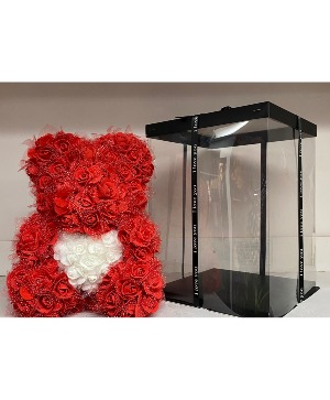 Artificial Rose Cute Bear In Box 