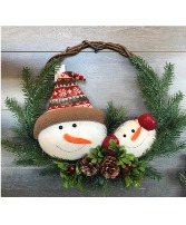 Two Snowman Wreath Christmas