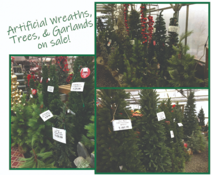 Artificial Wreaths, Trees & Garlands are 50% off 