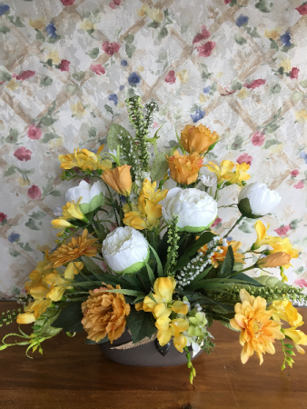 Awaken Yellow silk Flower Arrangement