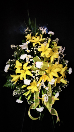 As bright as spring easel arrangement