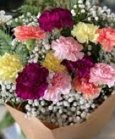 Assorted Carnations 1 Dozen Wrapped