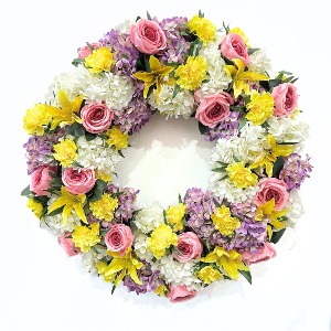 Assorted Colors Silk Wreath Round Wreath Starting at $180.00