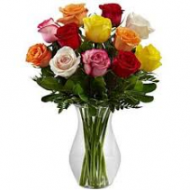 Assorted Roses in a vase 