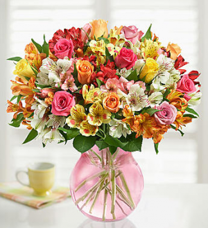Assorted Roses & Peruvian Lilies. From Roma Floris 