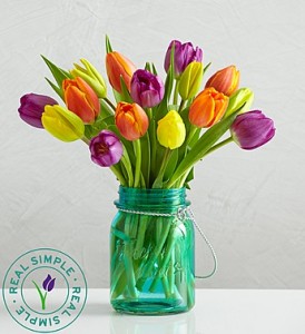 Assorted Tulips in Mason Jar By Real Simple 15 Tulips, color may vary from picture  in Gainesville, FL | PRANGE'S FLORIST