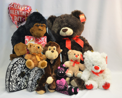 Assorted Valentine's Day Gifts Gourmet Chocolates, Plush, and Balloons