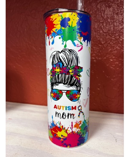 Autism Mom 20oz cup The Eclectic Treasure Chest 