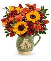 Autumn Acorn Bouquet Keepsake Vase