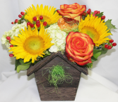 Autumn Bird House Fresh Floral Design