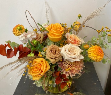 Autumn Burst Vase Arrangement in Northport, NY | Hengstenberg's Florist