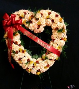 Autumn Color Open Heart Easel Spray