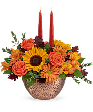 Autumn Copper Centerpiece Arrangement in Winnipeg, MB | Ann's Flowers & Gifts