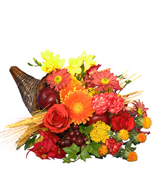 AUTUMN CORNUCOPIA of Bright Flowers