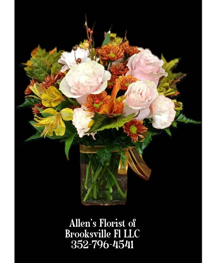 Autumn Elegance Cube  Fresh cut flowers